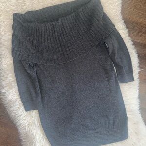 Express Gray Off-the-Shoulder Sweater